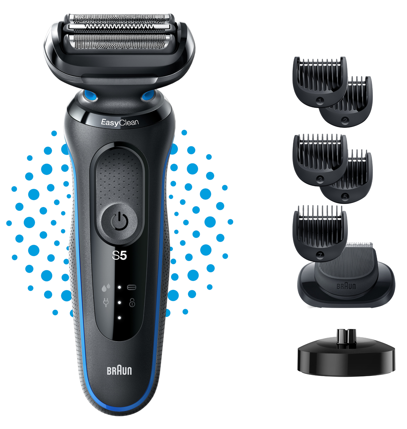 BRAUN Series 5 51-M4500cs Wet&Dry Borotva, töltőállvánnyal és 1 tartozékkal, mentazöld