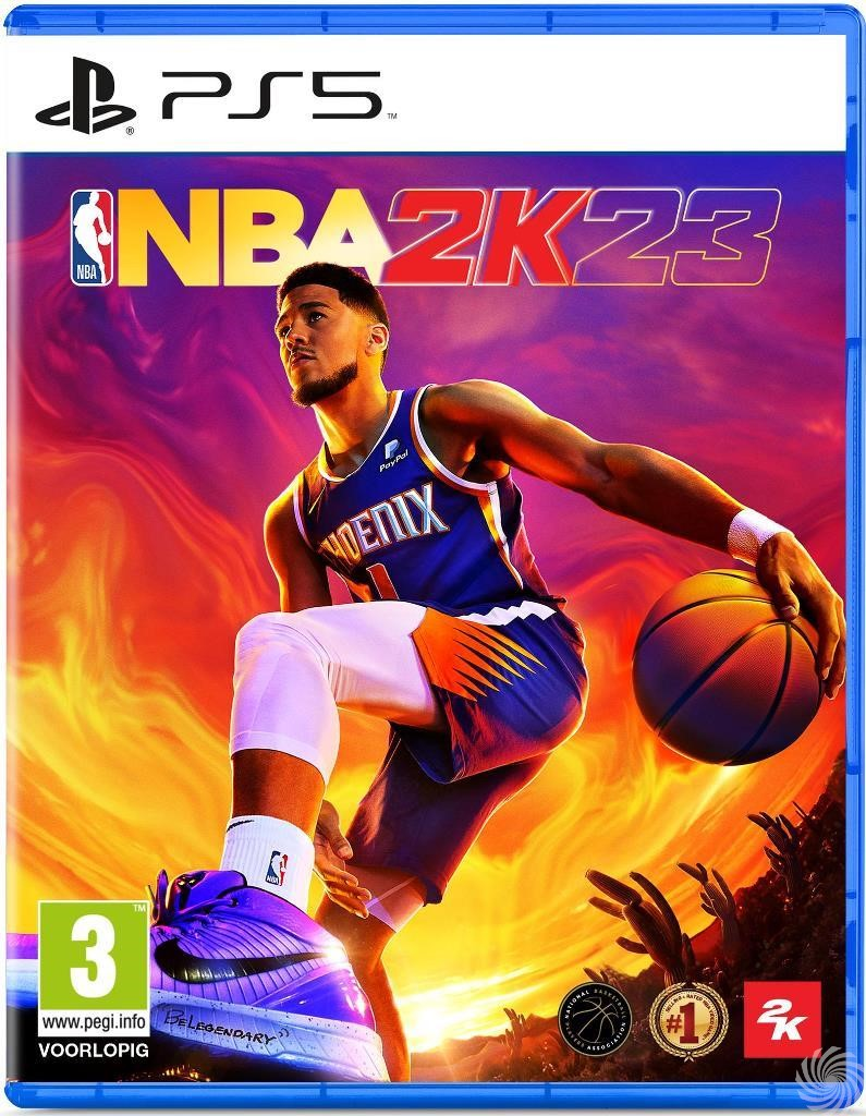 NBA 2K23 gamebox voor PS5, met een basketballer op de cover.