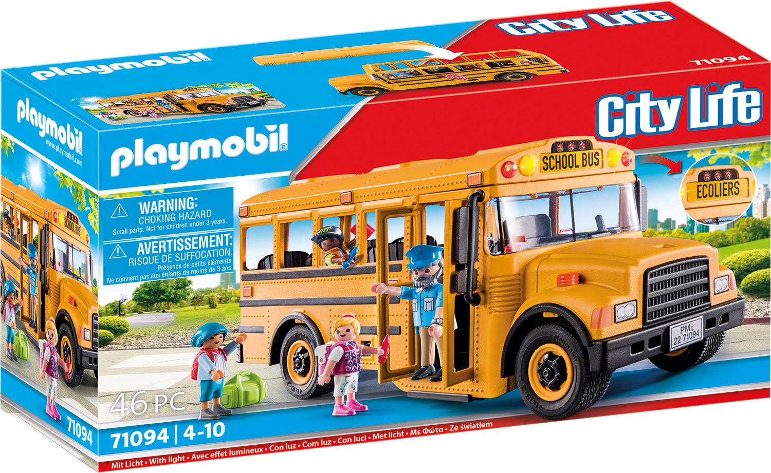 PLAYMOBIL 71094 US Schulbus Spielset, Mehrfarbig