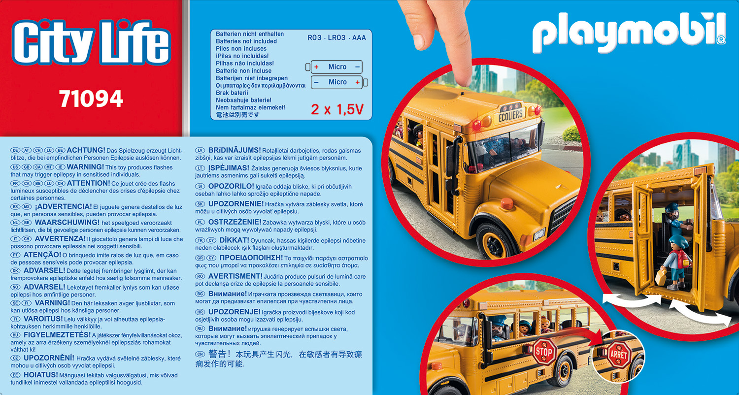 PLAYMOBIL 71094 US Schulbus Spielset, Mehrfarbig