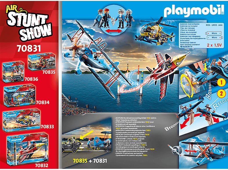 Thumbnail - PLAYMOBIL 70831 Air Stuntshow Doppeldecker "Phönix" Spielset, Mehrfarbig