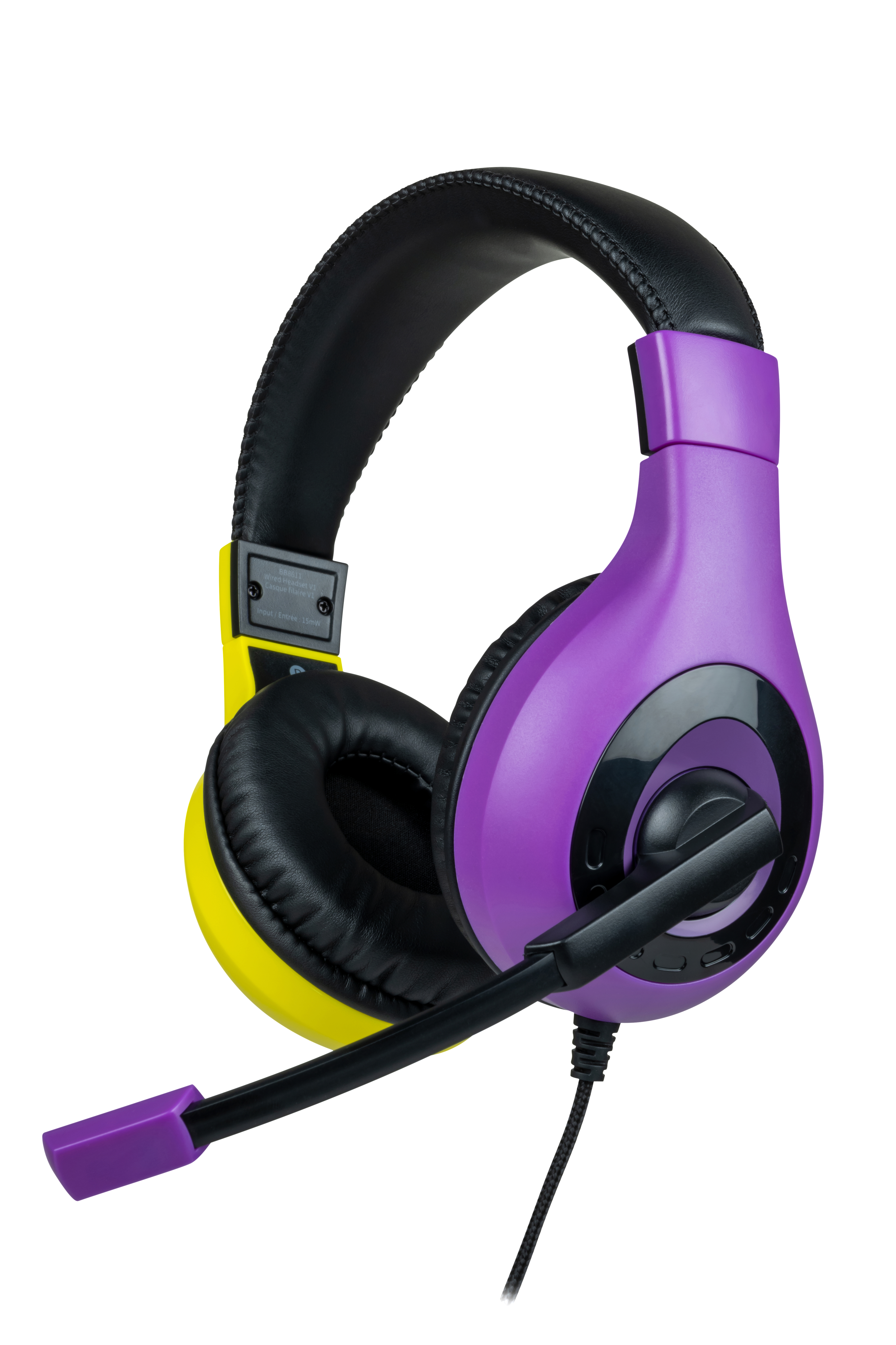 Stereo, BIGBEN Violett/Gelb Gaming Headset Over-ear Kabelgebundenes