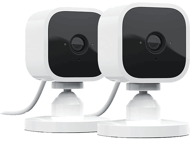 Cámara de vigilancia IP - Amazon Blink Mini, Pack 2, Full HD, 1080p, Detección movimiento, Alexa, Blanco