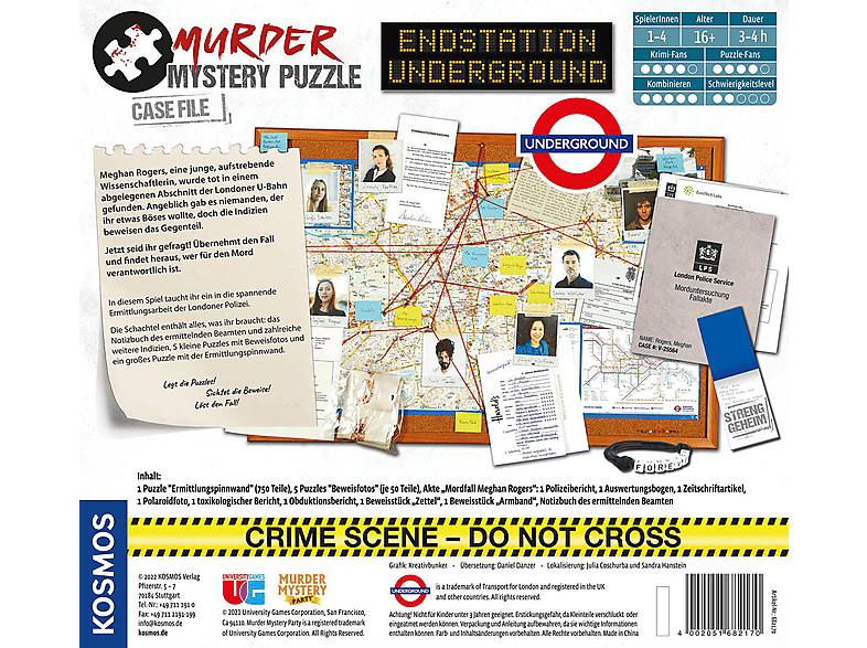 KOSMOS Murder Mystery Puzzle - Endstation Underground Gesellschaftsspiel