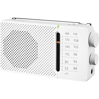 Radio portátil - Sangean SSR36W, FM/AM, LED, Sintonizador DSP, 520-1710 kHz, Altavoz incorporado, Blanco