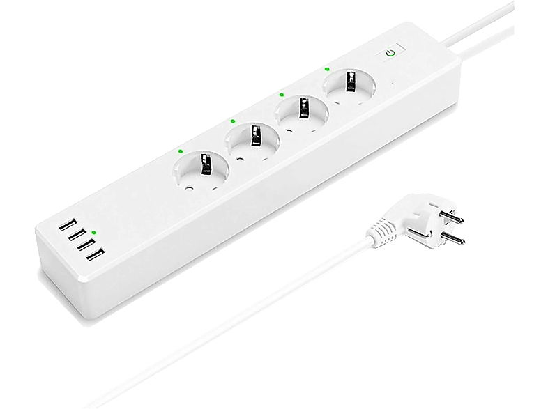 Regleta Wifi 4 Tomas Corriente, 2 Puertos USB QC3.0 (18W), 1 Puerto Tipo C  PD (20W) y Monitor Energía · MUVIT I/O · El Corte Inglés