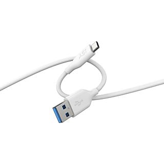 Cable USB-C - ISY ICS-5000-WT-AC, 5 Gbps, Blanco