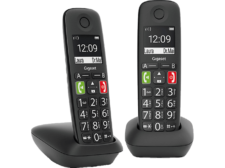 Gigaset E290A - Téléphone Fixe sans Fil Blanc avec Répondeur intégré et  Grand écran rétroéclairé, larges Touches, Fonction Blocage D