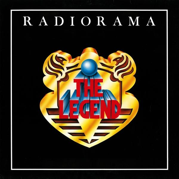 Album borító: Radiorama 'The Legend'. Arany-kék embléma fekete háttéren.
