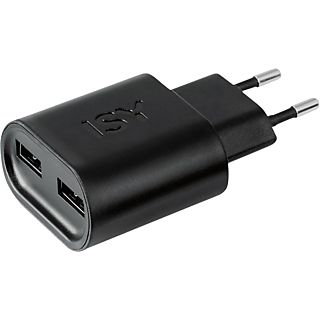 Cargador - ISY IWC-5000, Universal, 2 Puertos USB, Negro