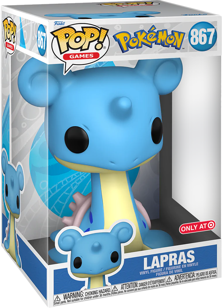 FUNKO POP! Games: Pokémon - Lapras (Jumbo-sized POP!) - Figurine de collection (Bleu/Jaune/Marron)