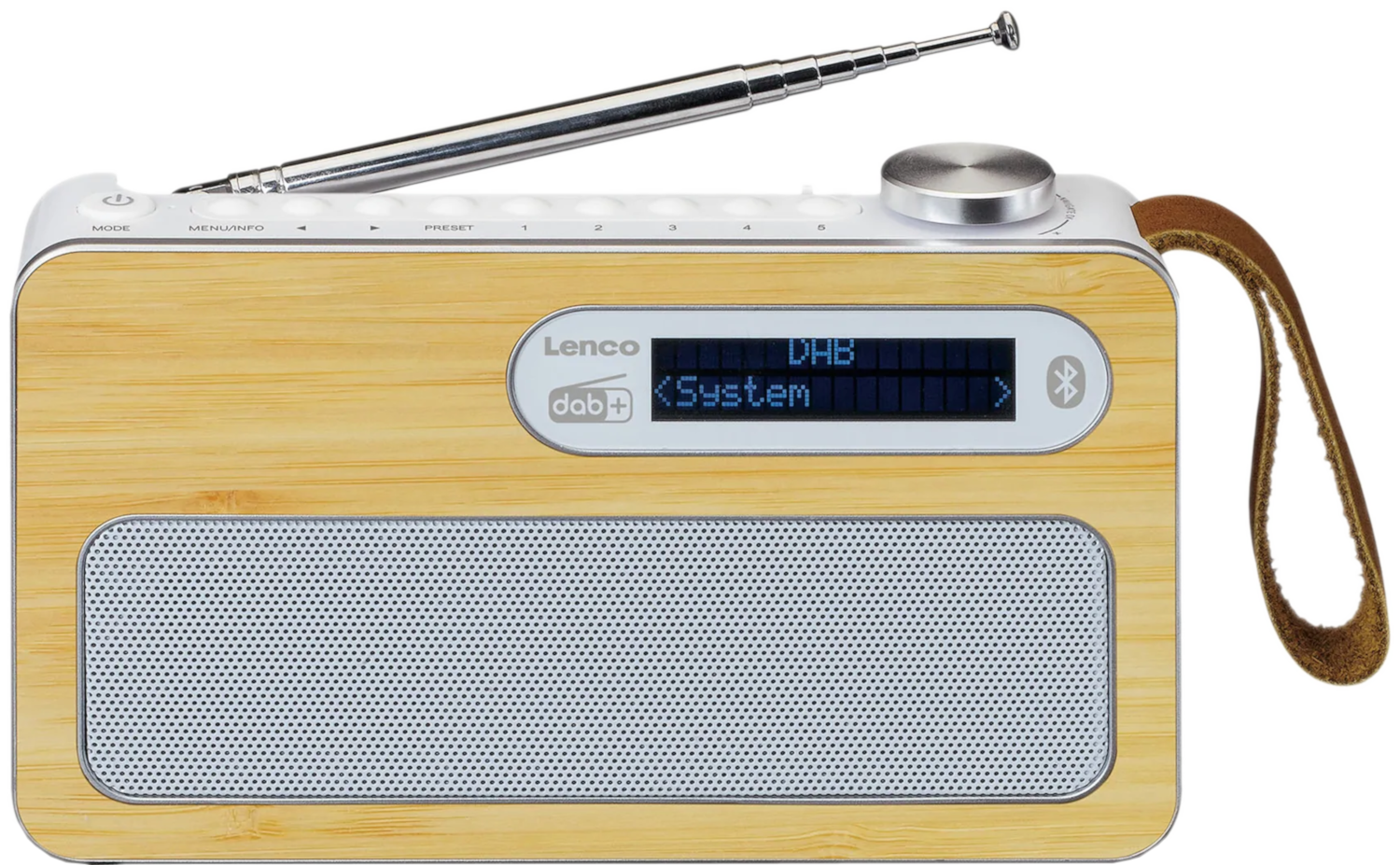 LENCO Draagbare radio Bluetooth DAB+ Wit (PDR-040BAMBOOWH)