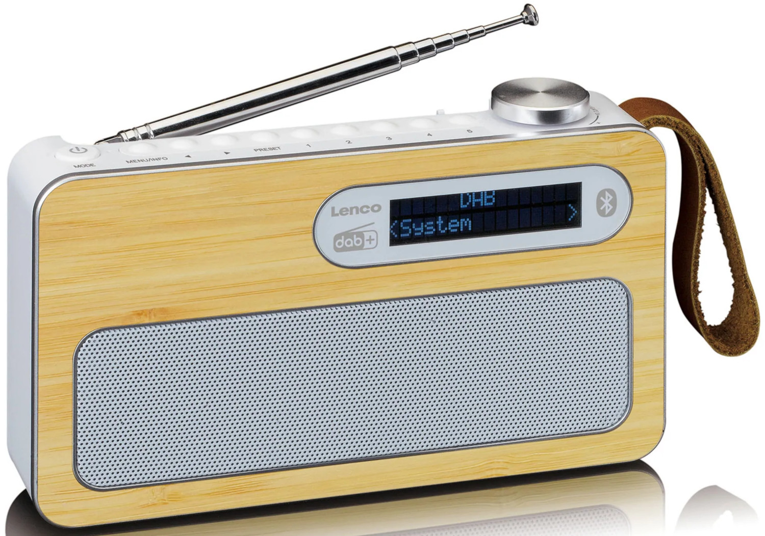 LENCO Draagbare radio Bluetooth DAB+ Wit (PDR-040BAMBOOWH)