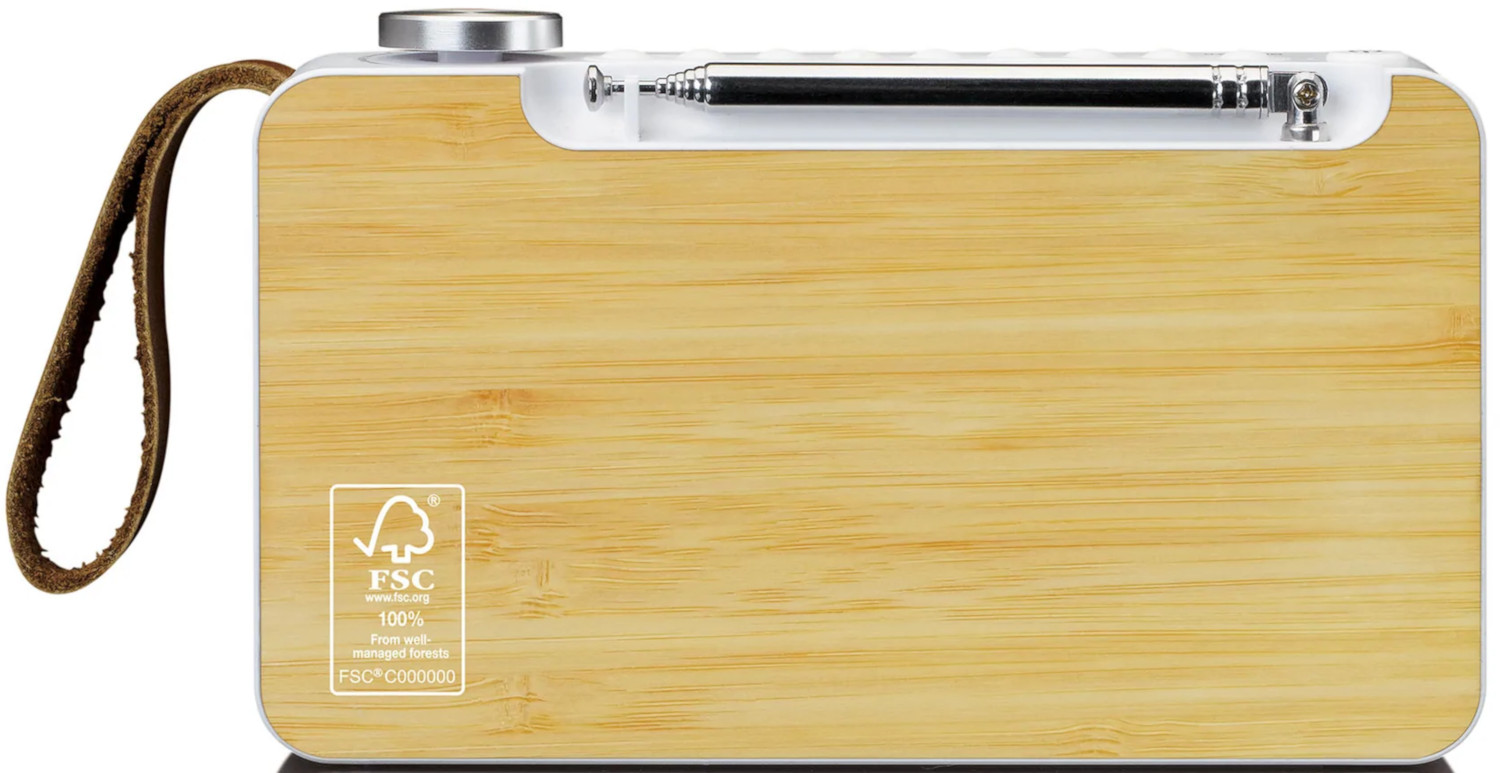 LENCO Draagbare radio Bluetooth DAB+ Wit (PDR-040BAMBOOWH)