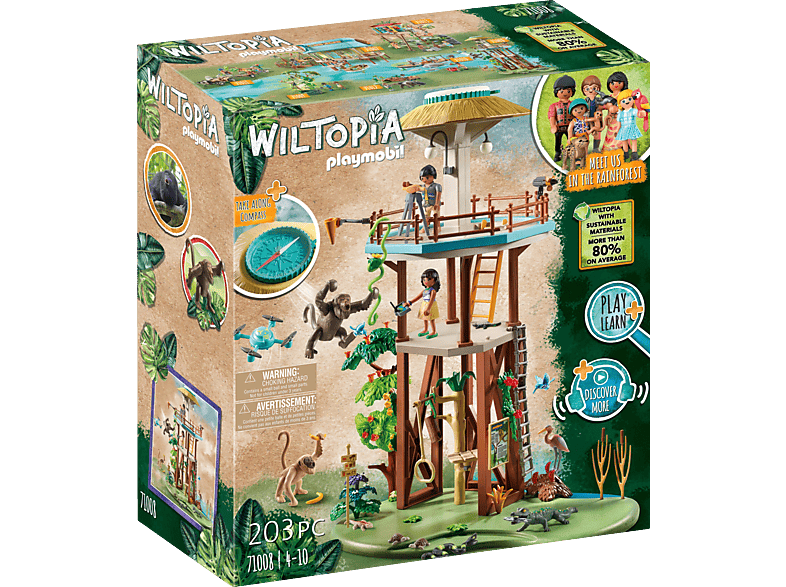 PLAYMOBIL 71008 Wiltopia - Forschungsturm mit Kompass Spielset, Mehrfarbig