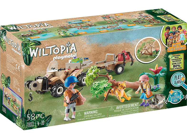 PLAYMOBIL 71011 Wiltopia - Tierrettungs-Quad Spielset, Mehrfarbig