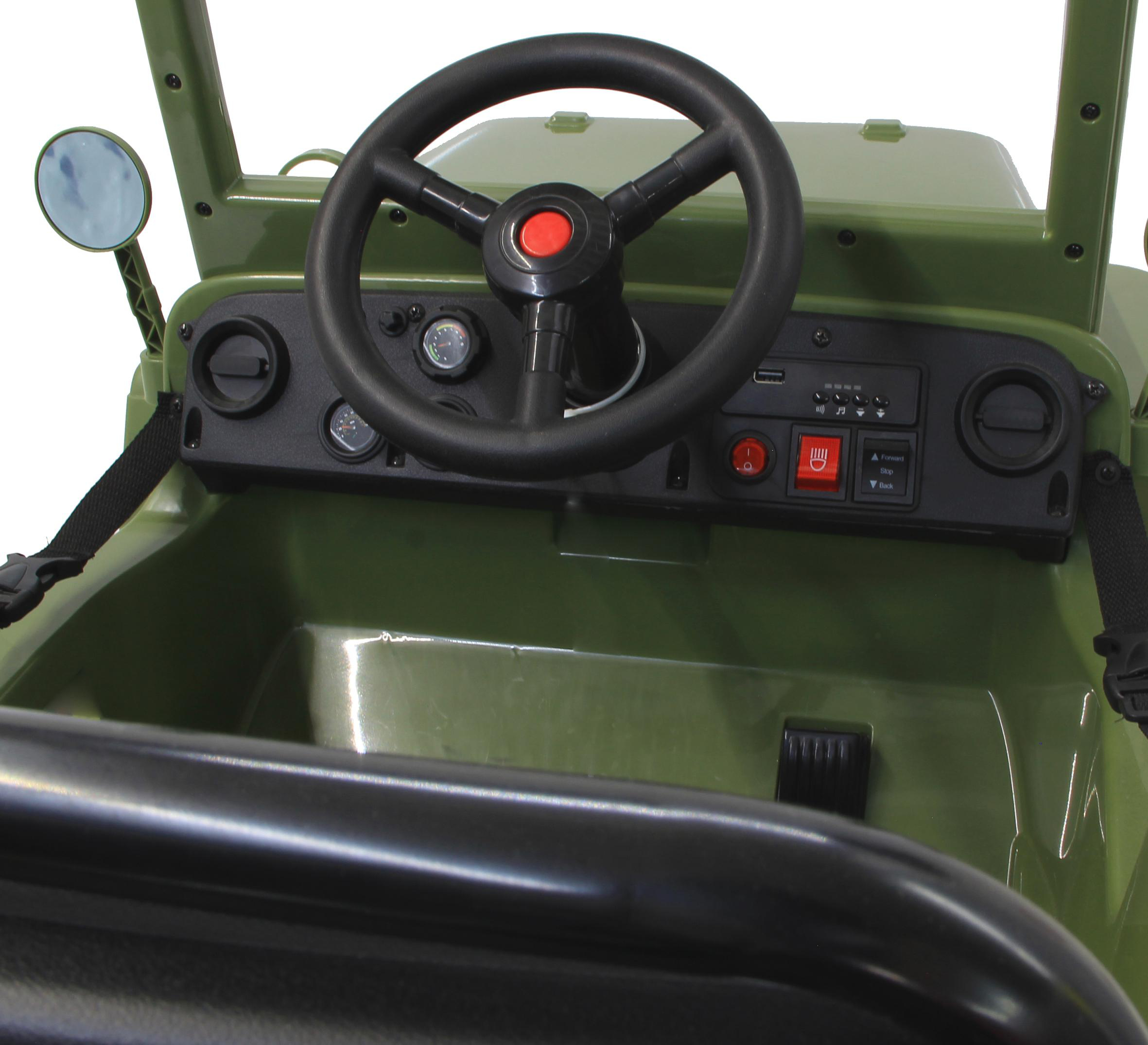 JAMARA KIDS Ride-on Jeep Elektrofahrzeug Willys 12V MB Army Grün