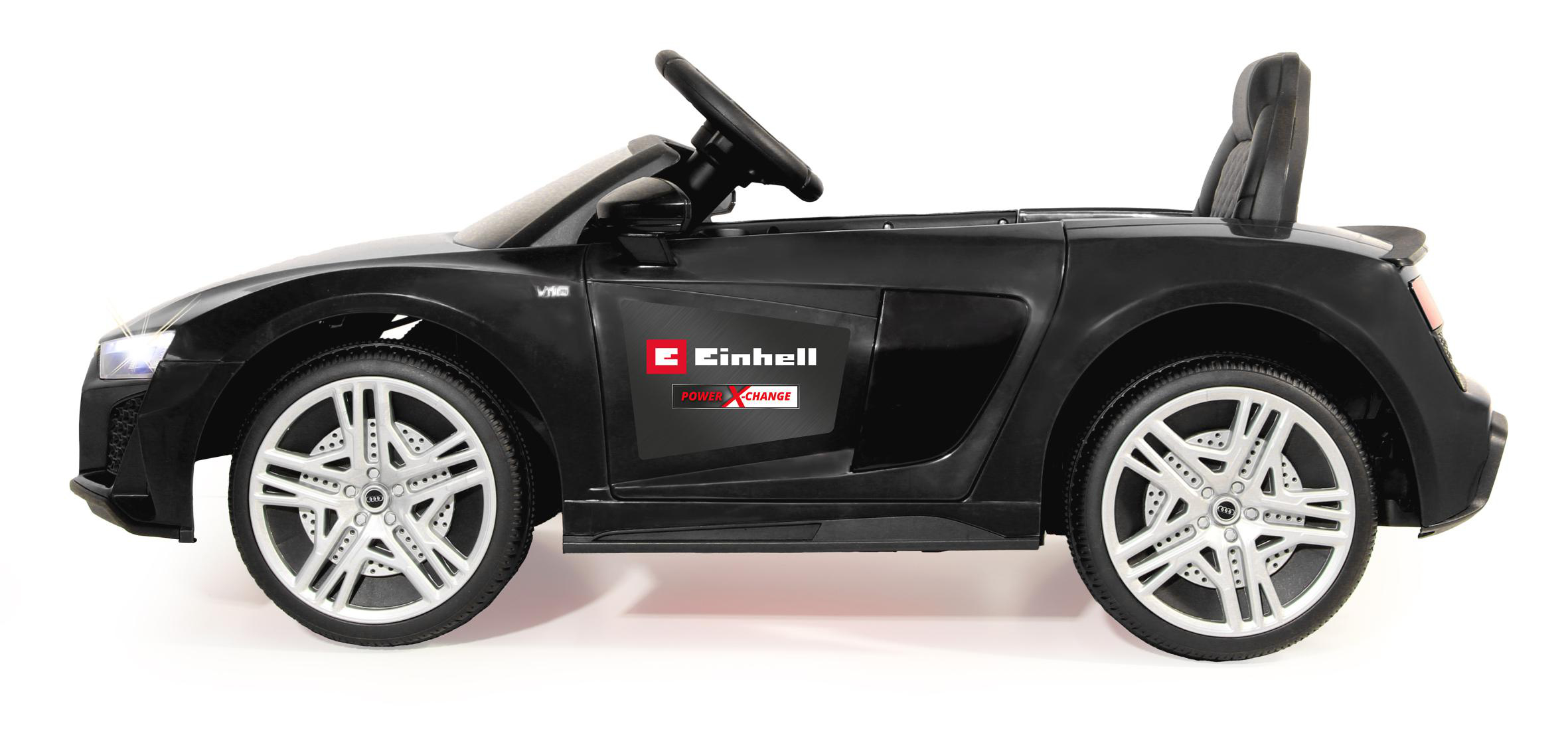 JAMARA KIDS Ride-on Audi R8 X-Change inkl. Schwarz schwarz Spyder Power Starter Set Einhell Elektrofahrzeug 18V