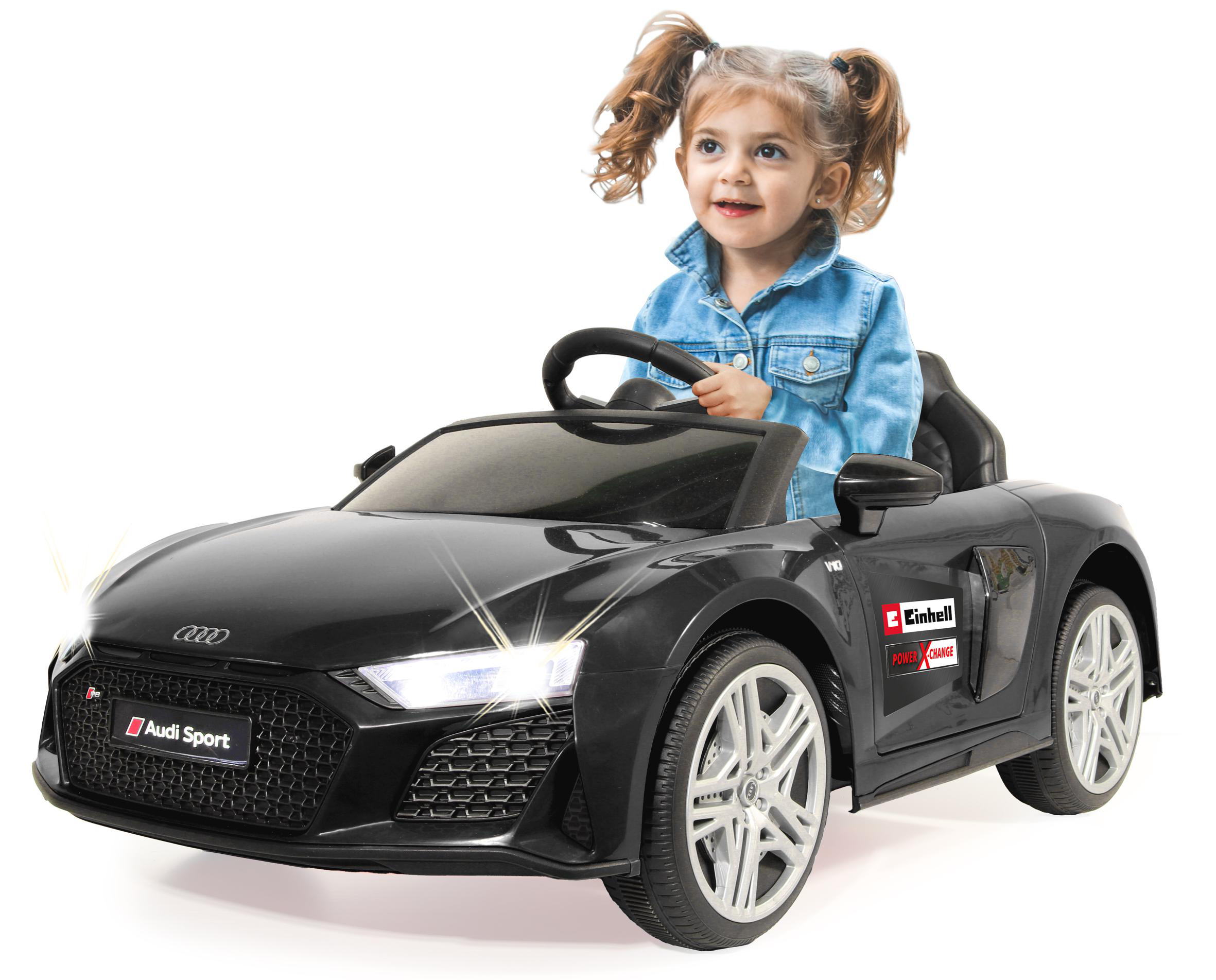KIDS 18V schwarz R8 X-Change Einhell inkl. Audi Elektrofahrzeug Ride-on Power Starter Schwarz JAMARA Set Spyder