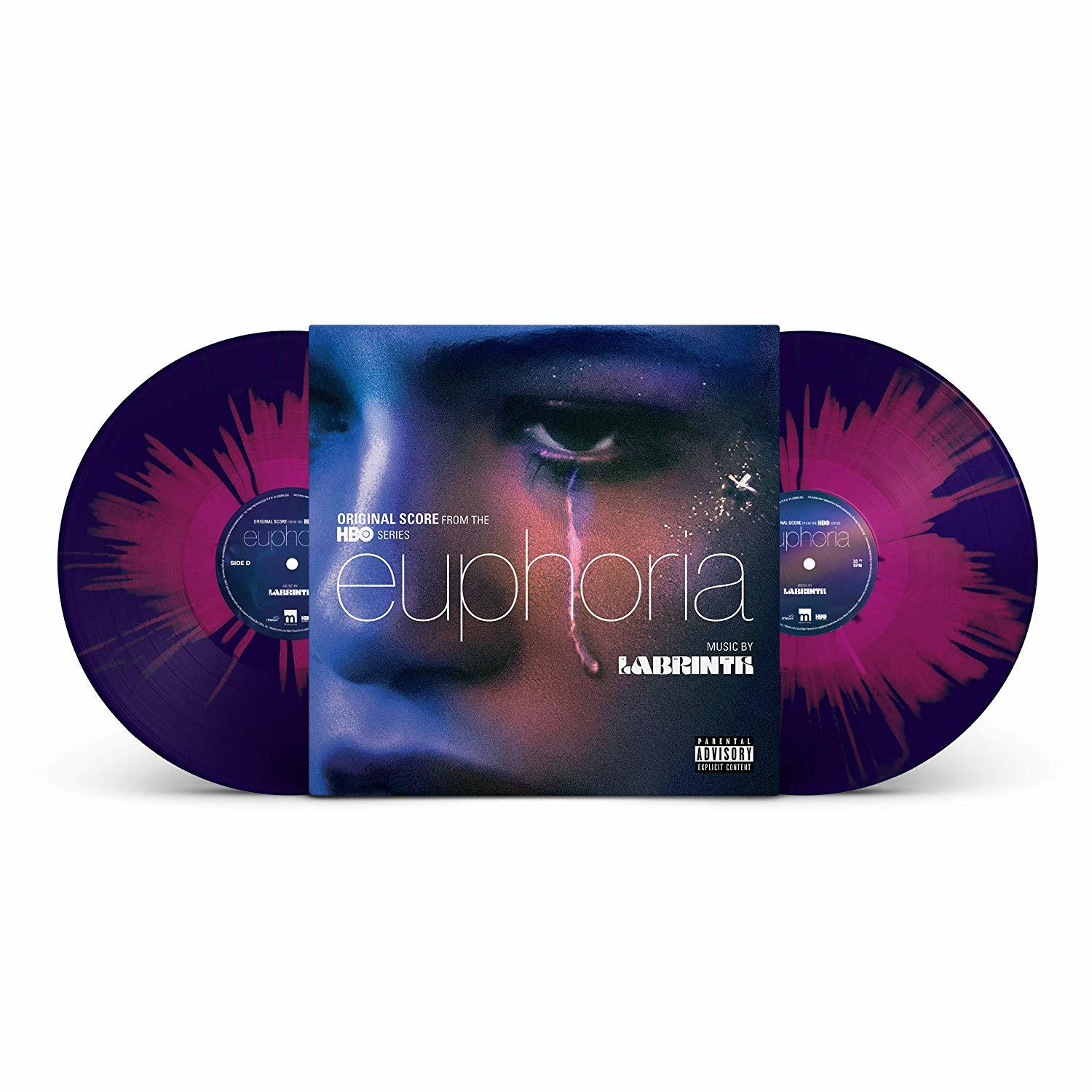 Euphoria-Soundtrack-Vinyl-Set mit lila Farbschema und Albumcover.