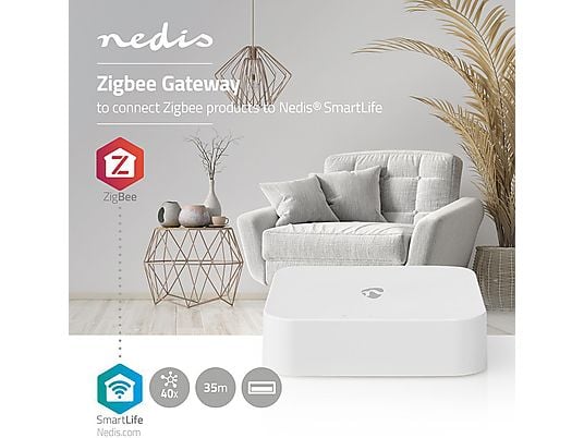 NEDIS Zigbee Gateway (Wi-Fi, Zigbee 3.0, 40 Geräte, Stromversorgung über USB)