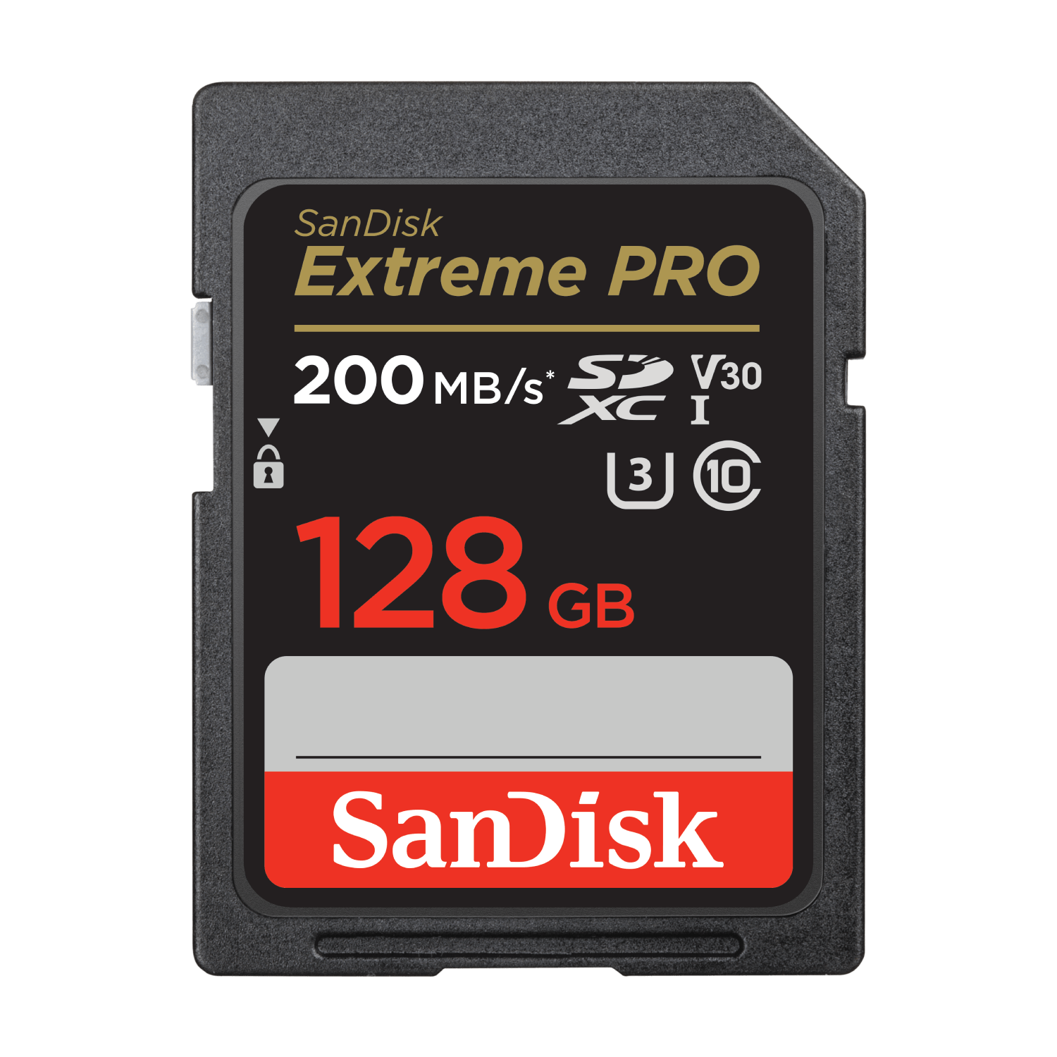 Tarjeta SDXC - SanDisk Extreme PRO, 128 GB, Hasta 200 MB/s lectura, U3, V30, Clase 10, Vídeo 4K UHD, Negro