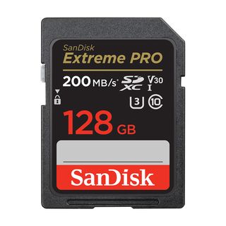 Tarjeta SDXC - SanDisk Extreme PRO, 128 GB, Hasta 200 MB/s lectura, U3, V30, Clase 10, Vídeo 4K UHD, Negro