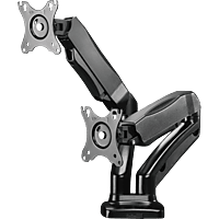 ISY IMA-2100 Dual Monitorarm mit Gasdruckfeder, 13-32 Zoll, max. 9 kg, Schwarz