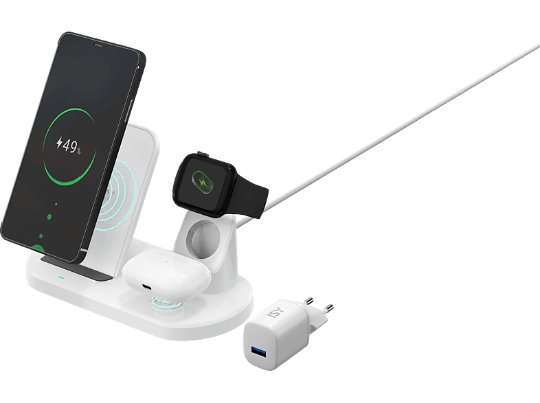 Ladestation 4 in 1 Induktive Ladegerät Kabellose Wireless Charger