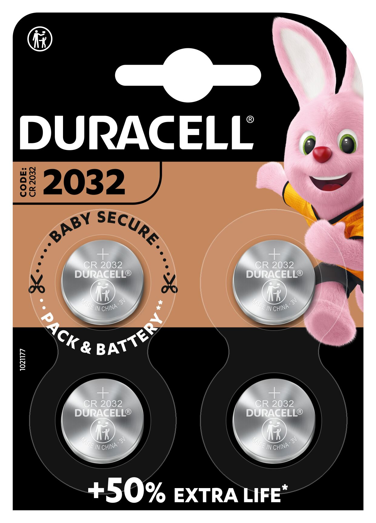 Ein Batteriepack mit einem Häschen und Text.