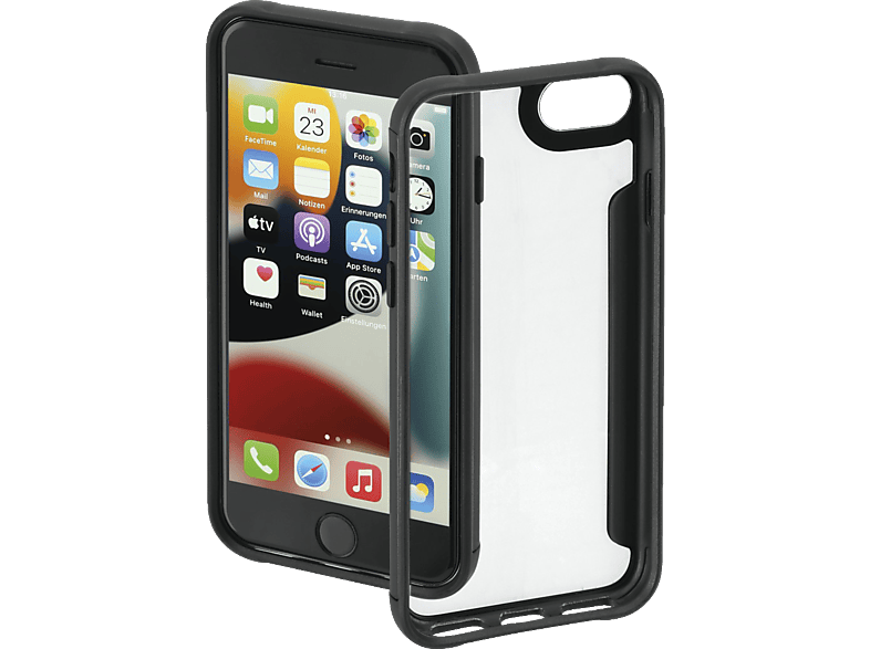 HAMA Metallic Frame, Backcover, Apple, iPhone 7 / 8 / SE 2020 / SE 2022, Schwarz/Transparent