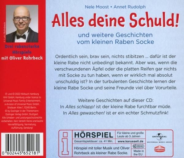 CD-Cover mit Text und Bild eines Raben, Werbung für ein Hörspiel für Kinder.