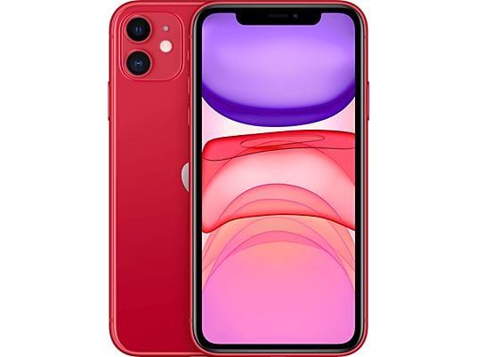 Apple iPhone 11 (PRODUCT)RED, Rojo, 64 GB, 6.1" Liquid Retina HD, Chip A13 Bionic, iOS