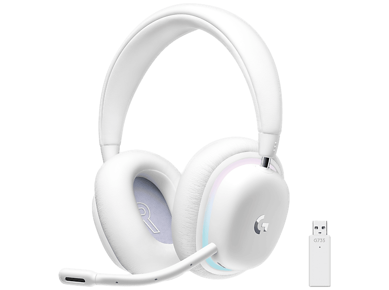 Auriculares gaming  Logitech G G733, Diadema, Inalámbricos, Micrófono, PC/Mac/PS,  Hasta 29h de batería, 7.1 canales, 16.8 millones de colores, Blanco