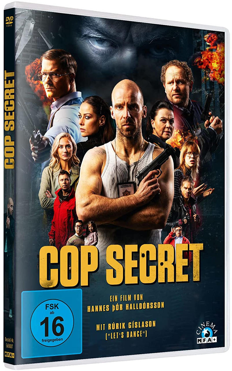 DVD-Cover von 'COP SECRET'. Zeigt eine Gruppe von Menschen, mit einem Mann, der eine Waffe hält.
