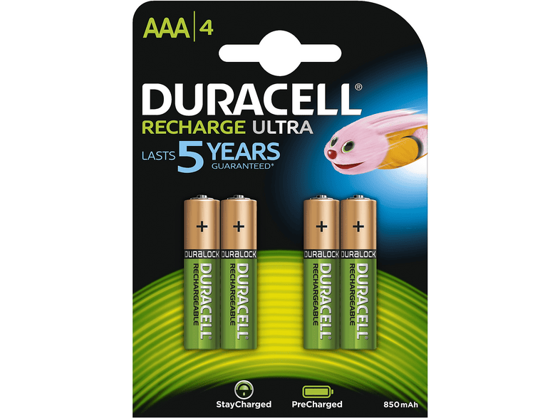 Duracell AAA Recharge Ultra AAA Batterien 850 mAh, 4er Pack; Wiederaufladbare Batterie — Foto 2 von 2