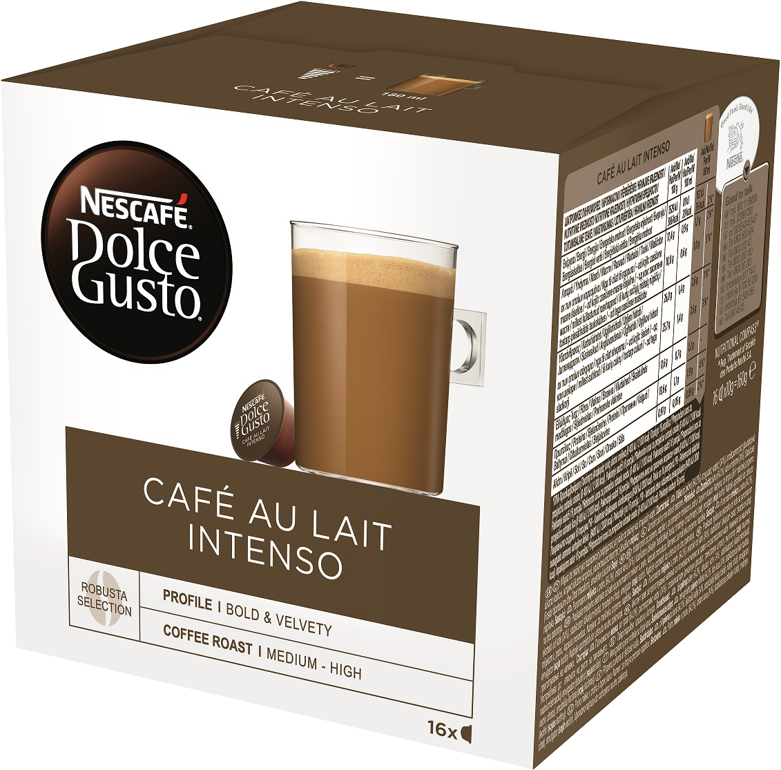 NESCAFÉ DOLCE GUSTO Café Au Lait Intenso kávékapszula, 16 db