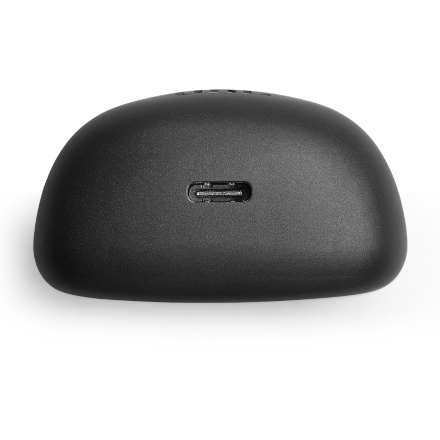 Black, rounded charging dock with a USB-C port.