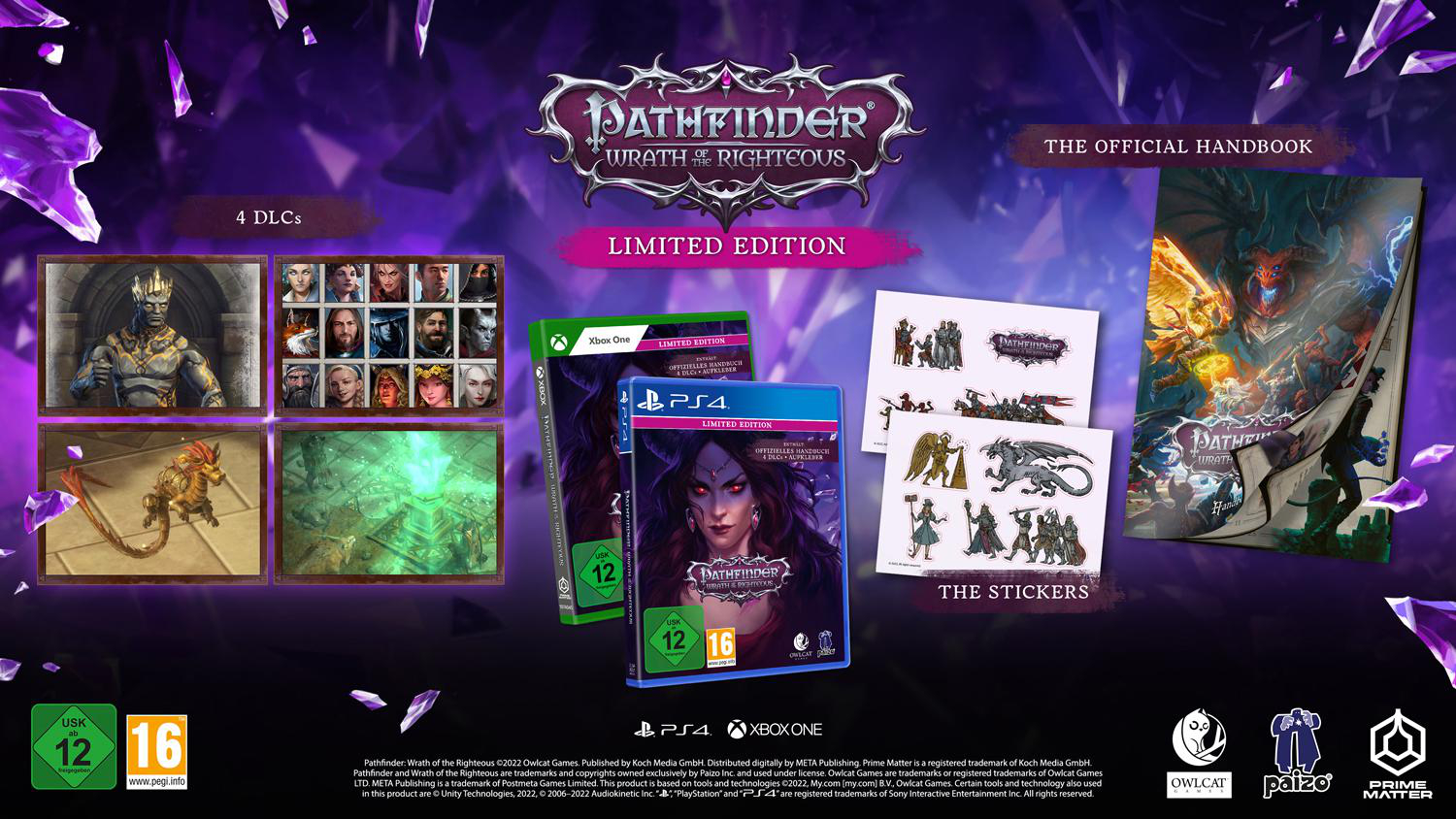 Pathfinder: Wrath of the Righteous Limited Edition Spielbox. Enthält Spiel und Aufkleber.