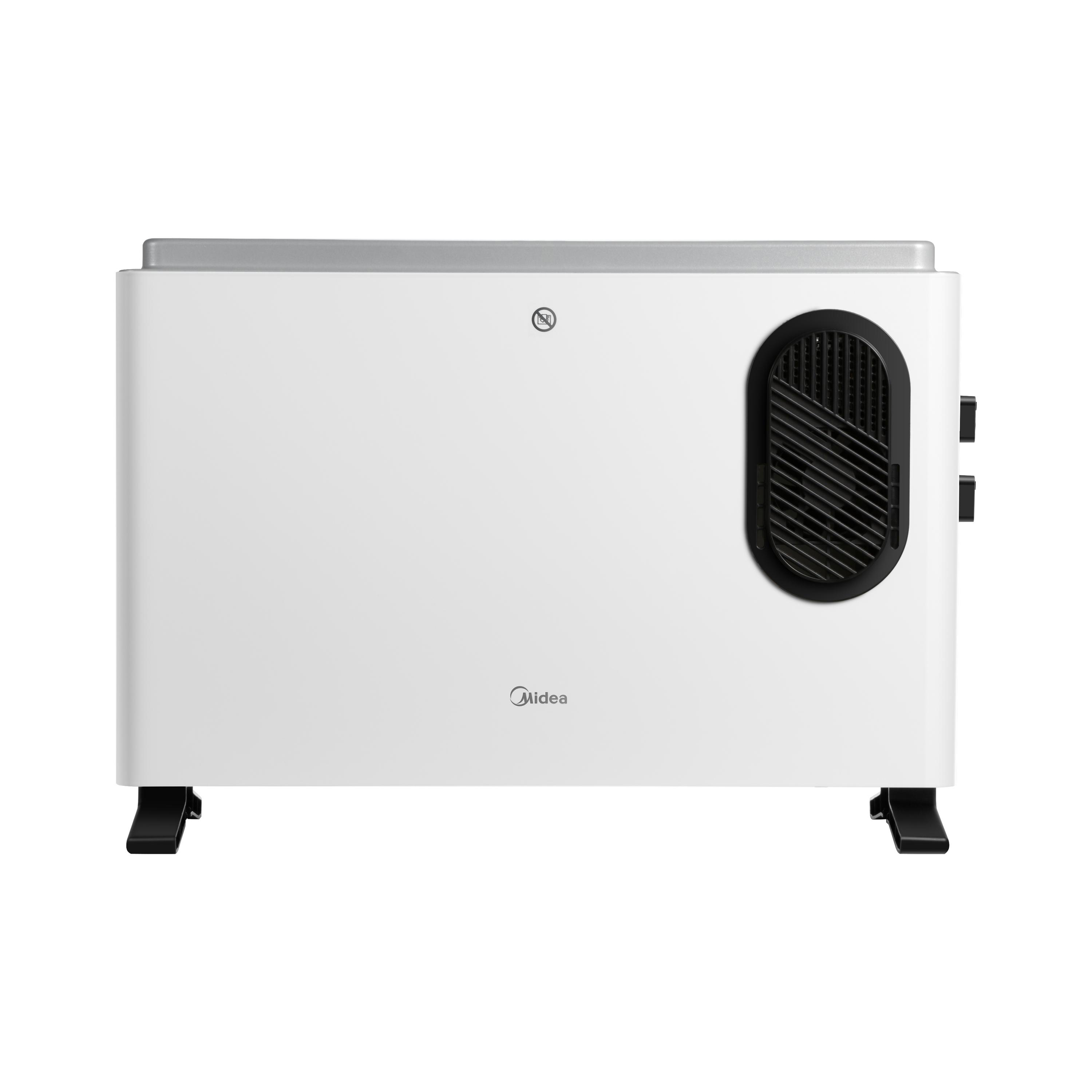 Ein weißer Midea-Klimaanlage auf weißem Hintergrund.