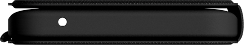 Un rectangle noir avec un point blanc.