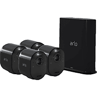 ARLO Ultra Smart Home 4 kabellose 4K-HDR Überwachungskameras & Sicherheitsalarm, Schwarz (VMS5440B-100EUS)