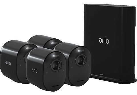 ARLO Ultra Smart Home 4 kabellose 4K-HDR Überwachungskameras & Sicherheitsalarm, Schwarz (VMS5440B-100EUS)