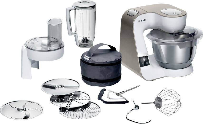 Robot de cocina - Bosch MUM5XW20, 1000 W, 7 potencias, 1.25 l, Blanco