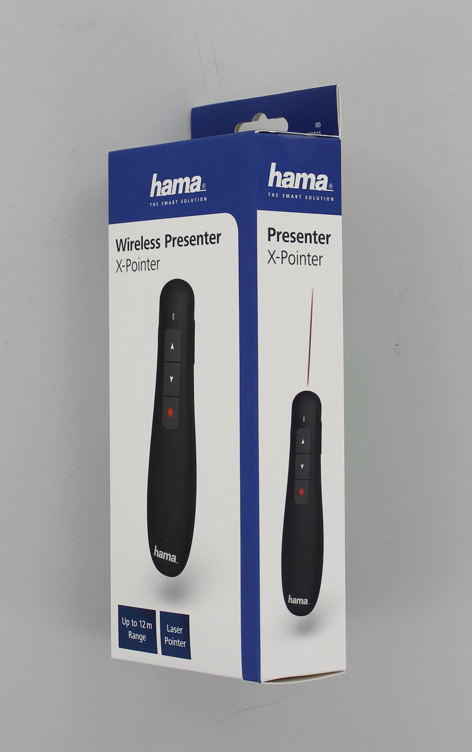 Caja de presentador inalámbrico Hama, con imagen y texto.