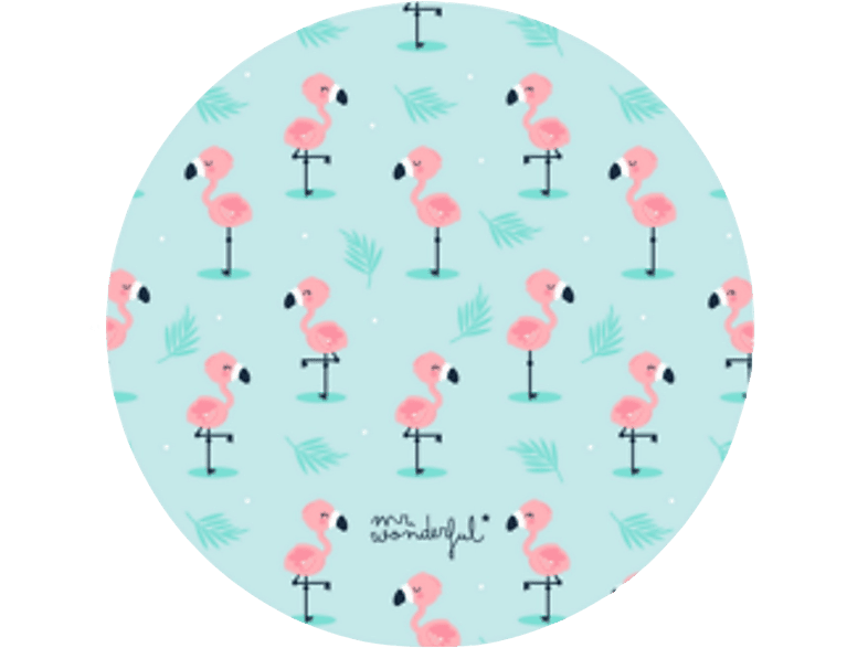 Alfombrilla ratón - Mr. Wonderful WMRALF006 Flamencos, Redondo, Multicolor