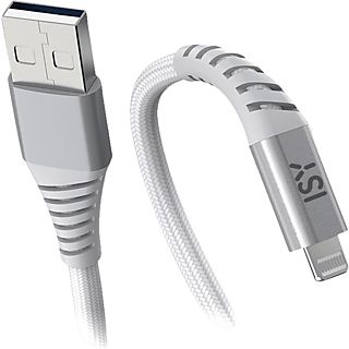 Cable USB - ISY ICN-5000-WT-AL, De USB-A a Lightning, 2 m, Blanco