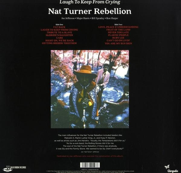 Album borító szöveggel: Laugh to Keep From Crying by Nat Turner Rebellion.