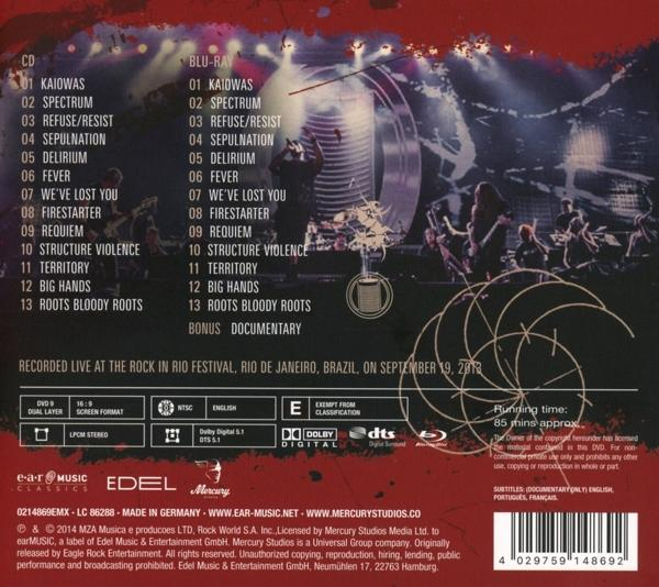Rückseite einer DVD-Hülle mit Titelliste und Credits.