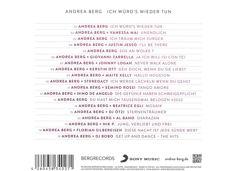 Thumbnail - Andrea Berg - Ich würd's wieder tun (CD)